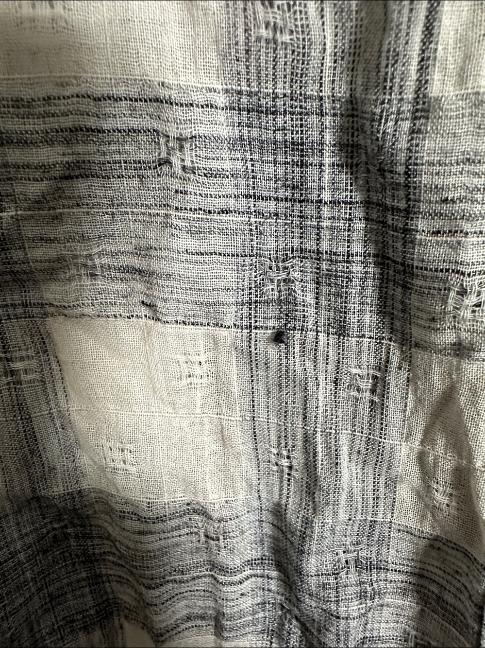 NWT Oddi Clothing Button Up Plaid Shirt with Sheer Mesh Embroidery Size M - Picture 6 of 7